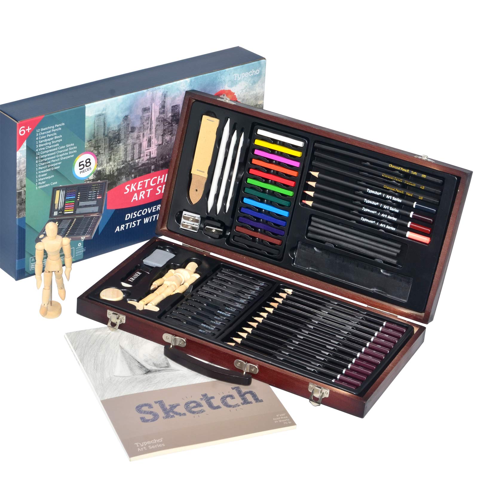 Professional Drawing Set - MARKART 10 Pieces Soft Medium and Hard Charcoal  Pencils for Drawing, Sketching, Shading, Pencils for Beginners & Artists  Black
